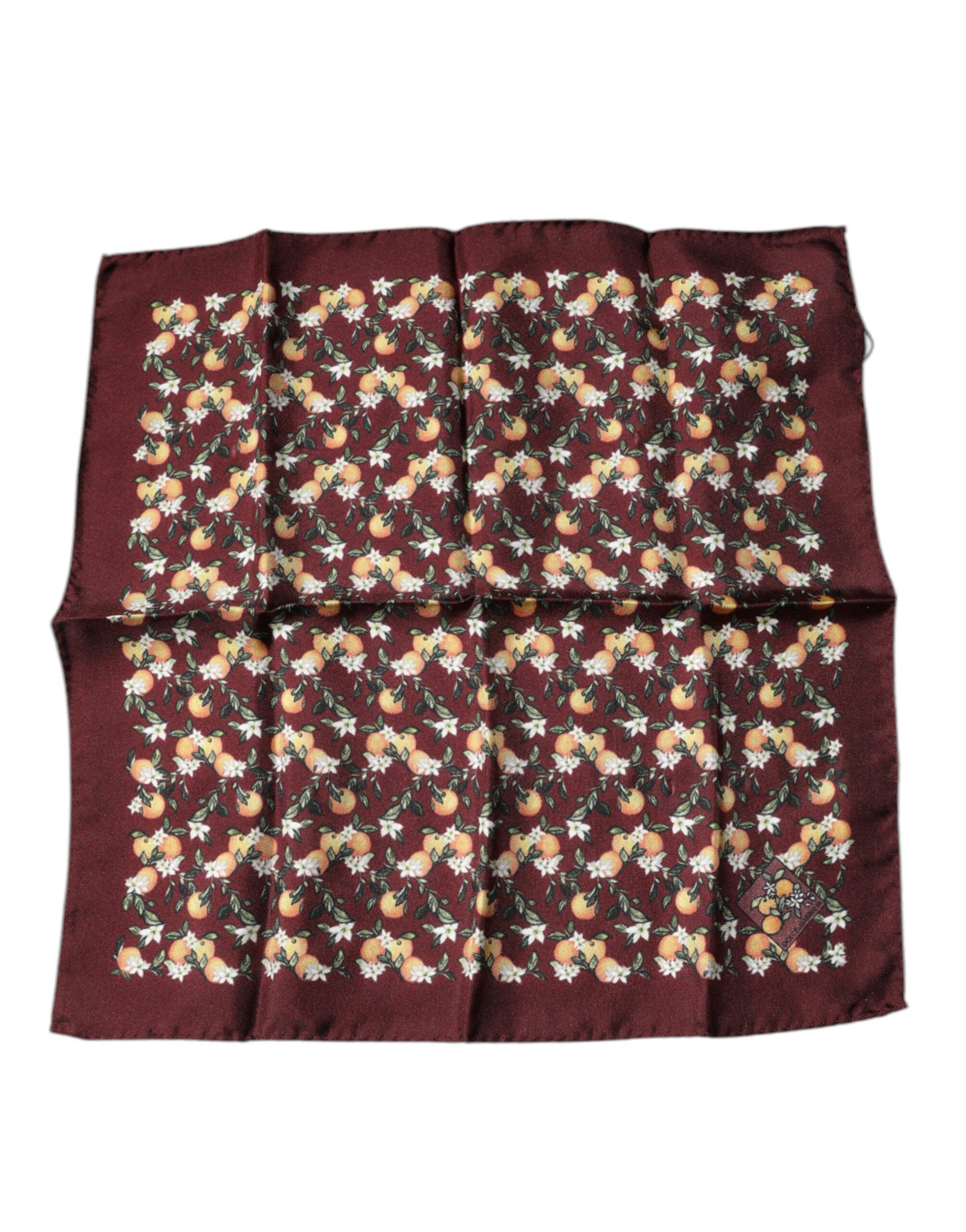 Dolce & Gabbana Maroon Oranges Silk Square Handkerchief Scarf – par Dolce & Gabbana | Disponible sur Sandy Store ByNet
