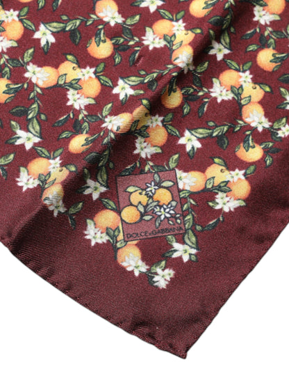 Dolce & Gabbana Maroon Oranges Silk Square Handkerchief Scarf – par Dolce & Gabbana | Disponible sur Sandy Store ByNet