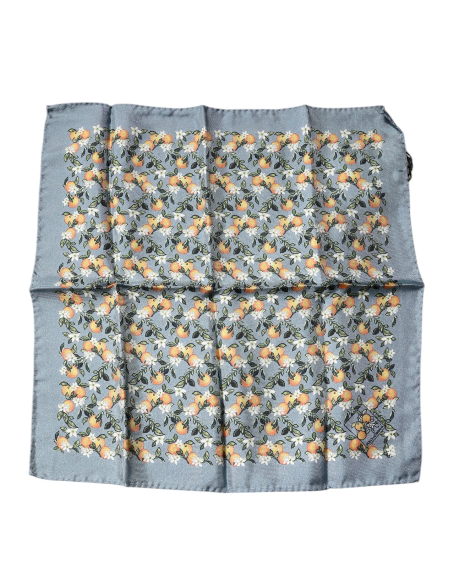 Dolce & Gabbana Gray Oranges Silk Square Handkerchief Scarf – par Dolce & Gabbana | Disponible sur Sandy Store ByNet