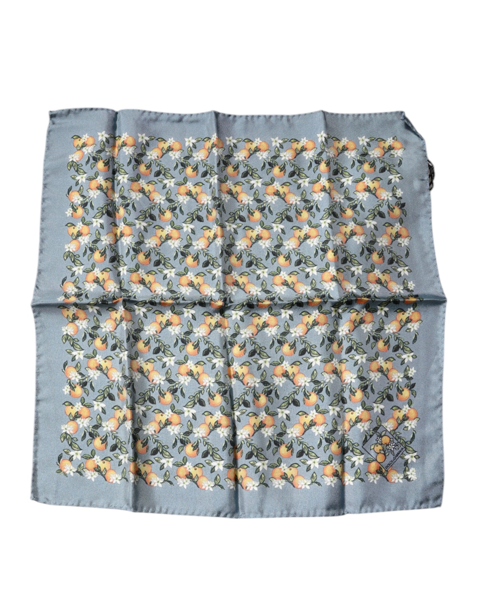 Dolce & Gabbana Gray Oranges Silk Square Handkerchief Scarf – par Dolce & Gabbana | Disponible sur Sandy Store ByNet