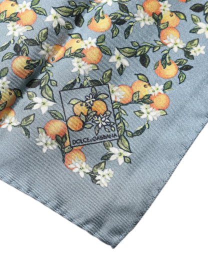 Dolce & Gabbana Gray Oranges Silk Square Handkerchief Scarf – par Dolce & Gabbana | Disponible sur Sandy Store ByNet