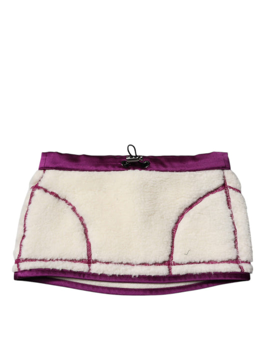Dolce & Gabbana White Purple Cashmere Fleece Neck Warmer Scarf – par Dolce & Gabbana | Disponible sur Sandy Store ByNet