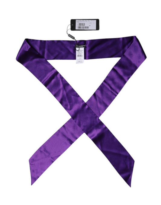 Dolce & Gabbana Purple Satin Silk Skinny Neck Foulard Scarf – par Dolce & Gabbana | Disponible sur Sandy Store ByNet