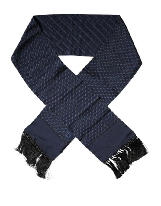 Dolce & Gabbana Dark Blue Fantasy Fringes Neck Wrap Scarf – par Dolce & Gabbana | Disponible sur Sandy Store ByNet