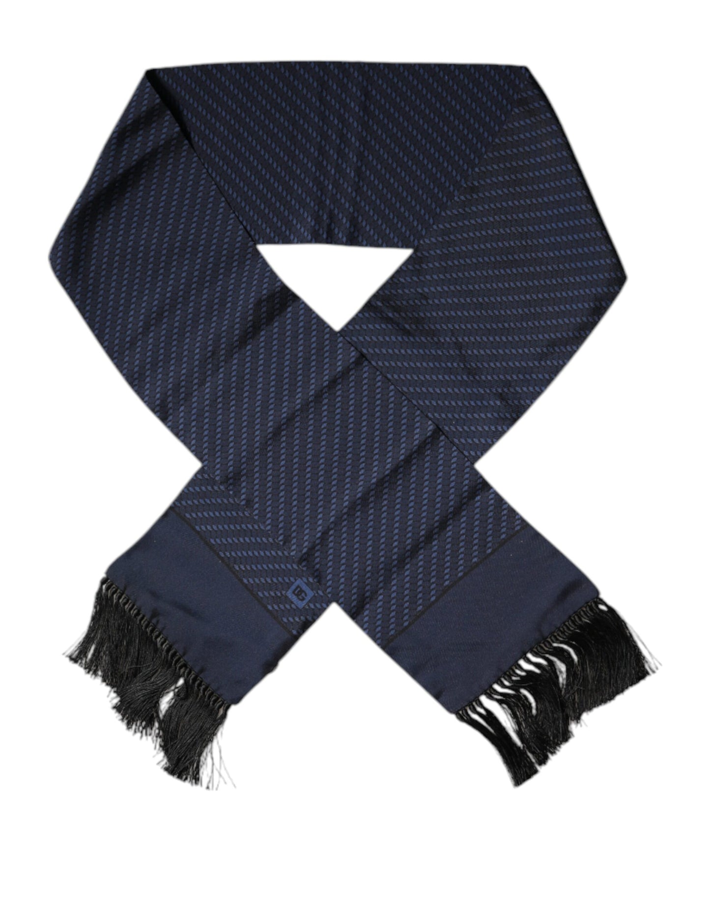 Dolce & Gabbana Dark Blue Fantasy Fringes Neck Wrap Scarf – par Dolce & Gabbana | Disponible sur Sandy Store ByNet