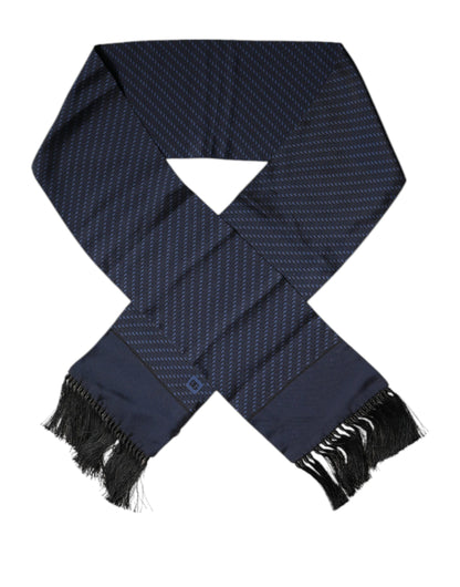 Dolce & Gabbana Dark Blue Fantasy Fringes Neck Wrap Scarf – par Dolce & Gabbana | Disponible sur Sandy Store ByNet