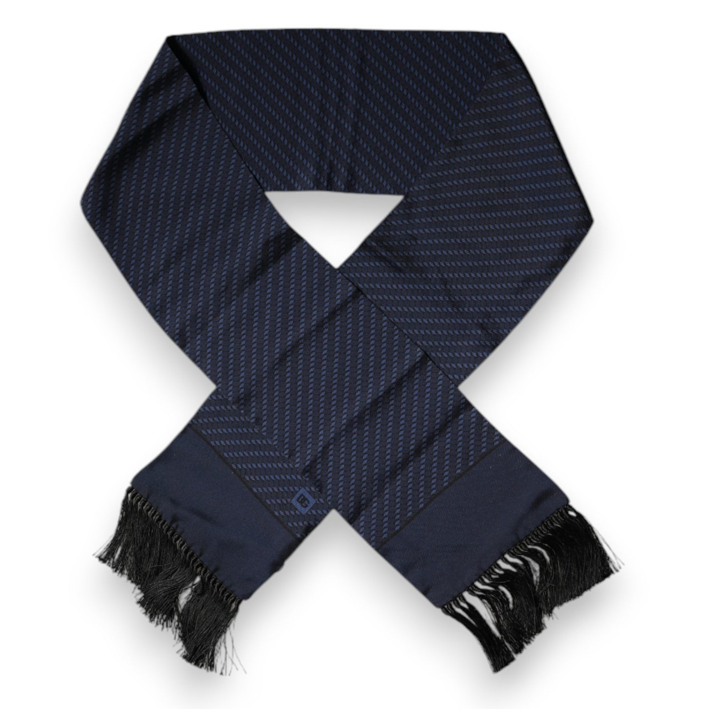 Dolce & Gabbana Dark Blue Fantasy Fringes Neck Wrap Scarf – par Dolce & Gabbana | Disponible sur Sandy Store ByNet