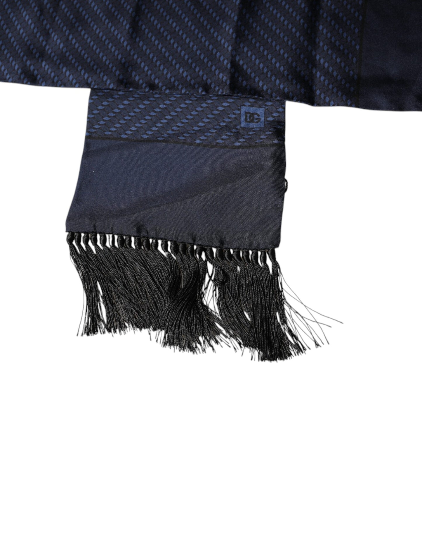 Dolce & Gabbana Dark Blue Fantasy Fringes Neck Wrap Scarf – par Dolce & Gabbana | Disponible sur Sandy Store ByNet
