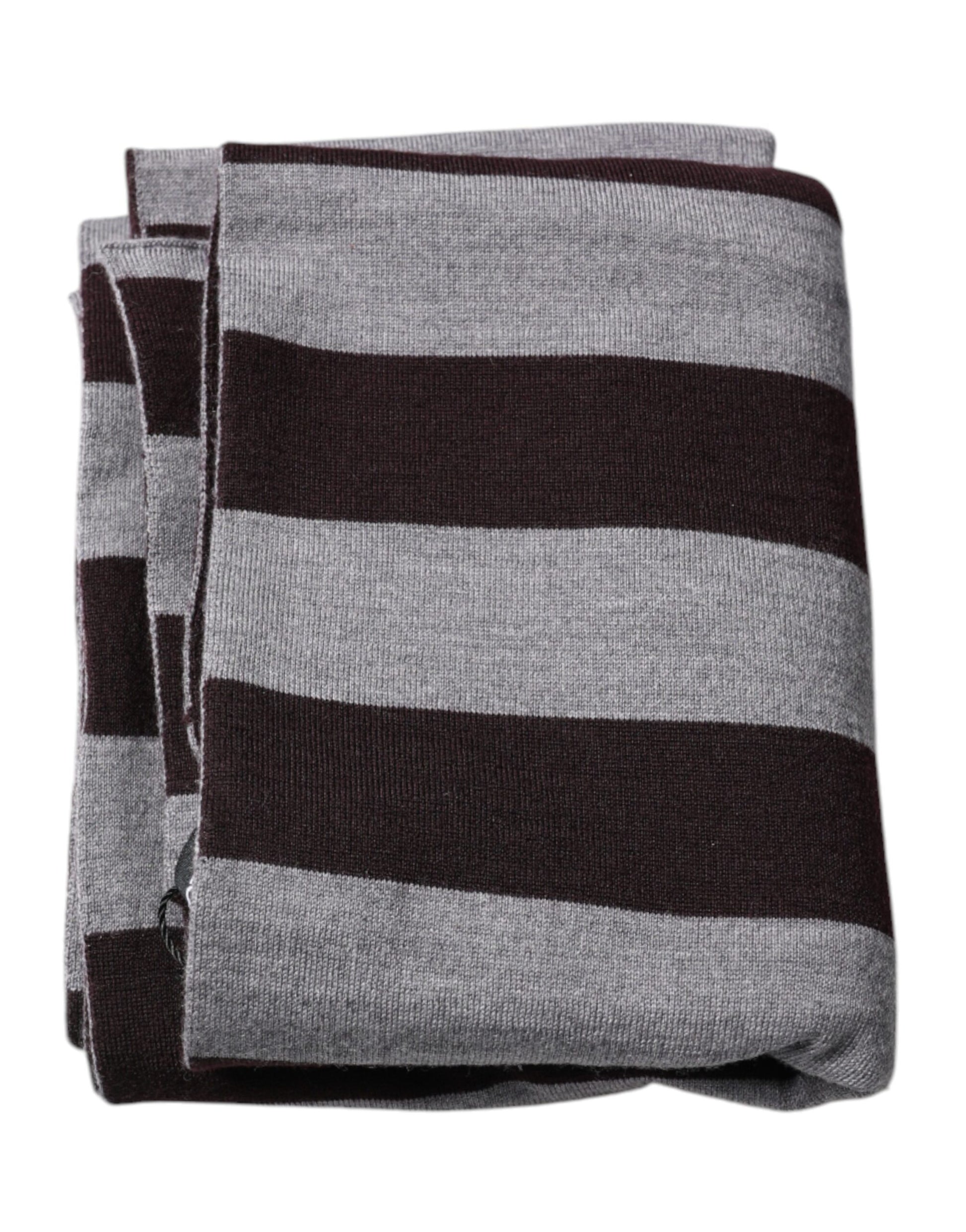 Dolce & Gabbana Black Gray Stripes Wool Neck Wrap Scarf – par Dolce & Gabbana | Disponible sur Sandy Store ByNet