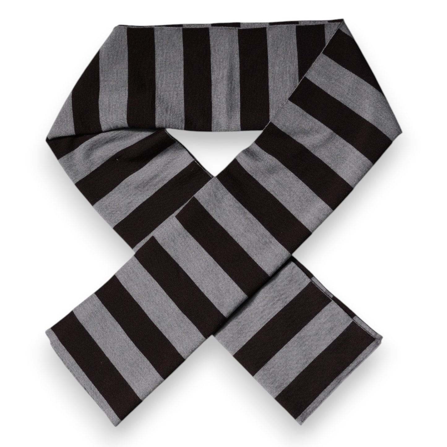 Dolce & Gabbana Black Gray Stripes Wool Neck Wrap Scarf – par Dolce & Gabbana | Disponible sur Sandy Store ByNet