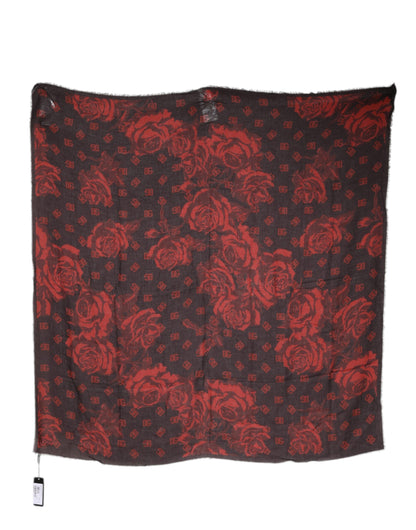 Dolce & Gabbana Black Red Floral Modal Wrap Shawl Scarf – par Dolce & Gabbana | Disponible sur Sandy Store ByNet