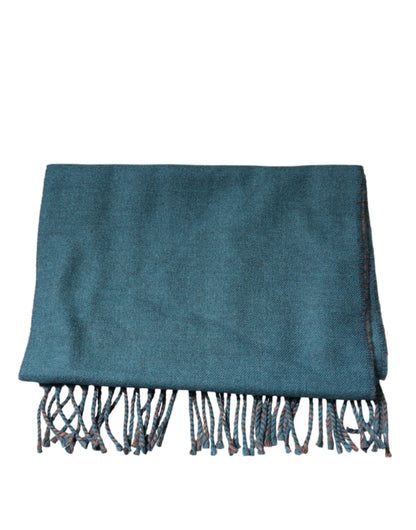 Dolce & Gabbana Blue Green Wool Fringes Wrap Shawl Scarf – par Dolce & Gabbana | Disponible sur Sandy Store ByNet