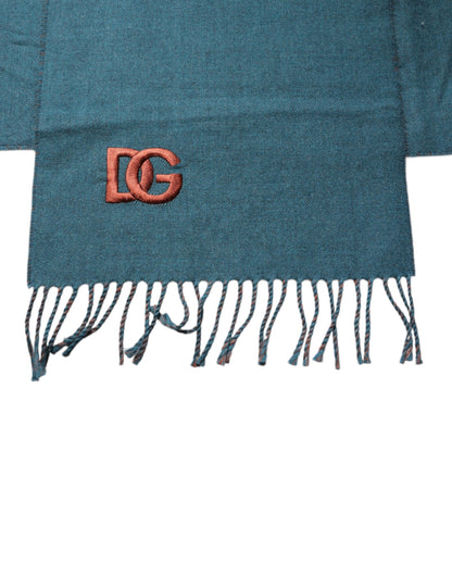 Dolce & Gabbana Blue Green Wool Fringes Wrap Shawl Scarf – par Dolce & Gabbana | Disponible sur Sandy Store ByNet