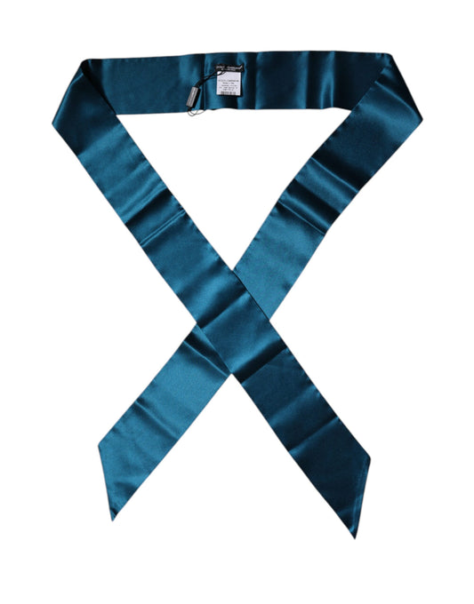 Dolce & Gabbana Dark Green Satin Silk Skinny Foulard Scarf – par Dolce & Gabbana | Disponible sur Sandy Store ByNet