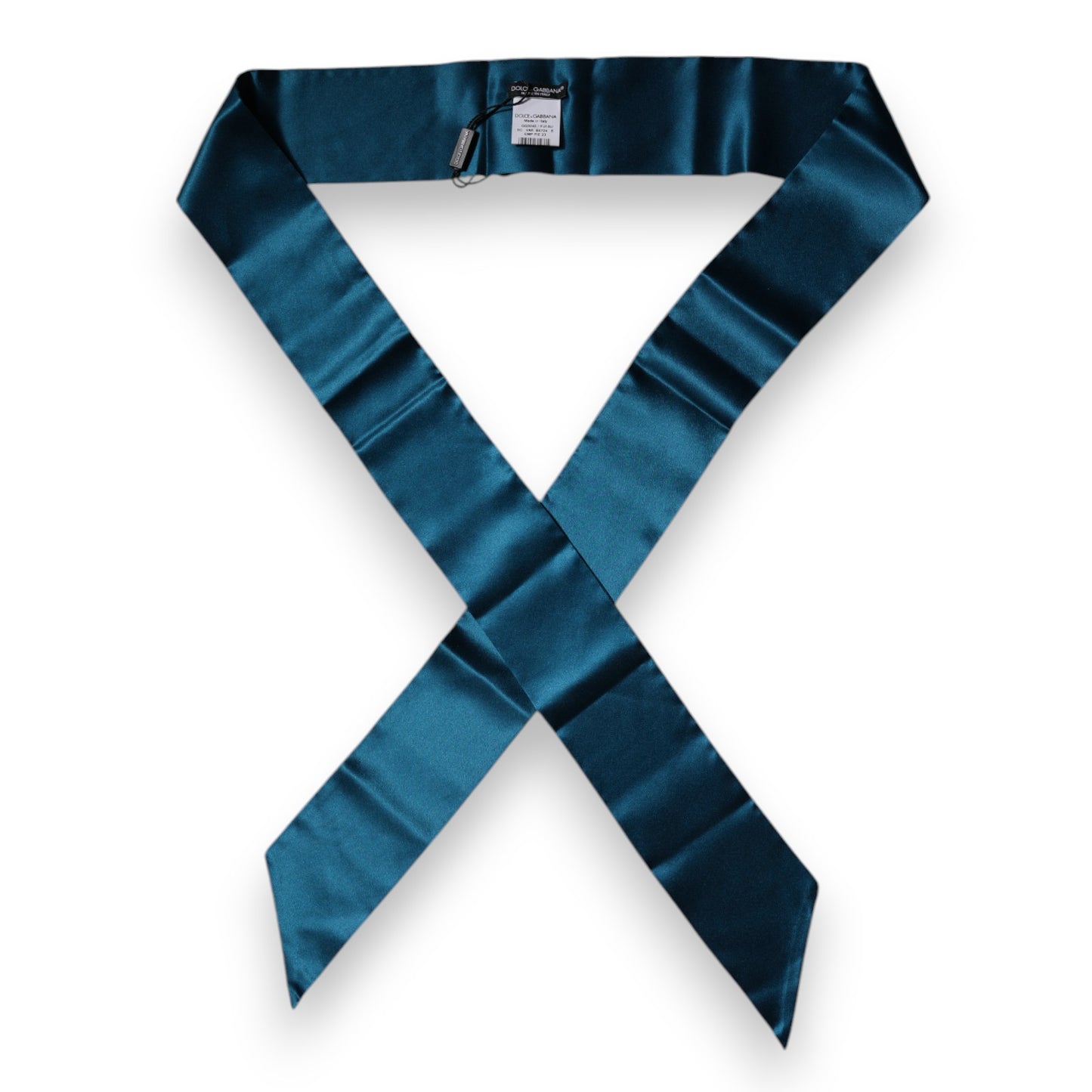Dolce & Gabbana Dark Green Satin Silk Skinny Foulard Scarf – par Dolce & Gabbana | Disponible sur Sandy Store ByNet