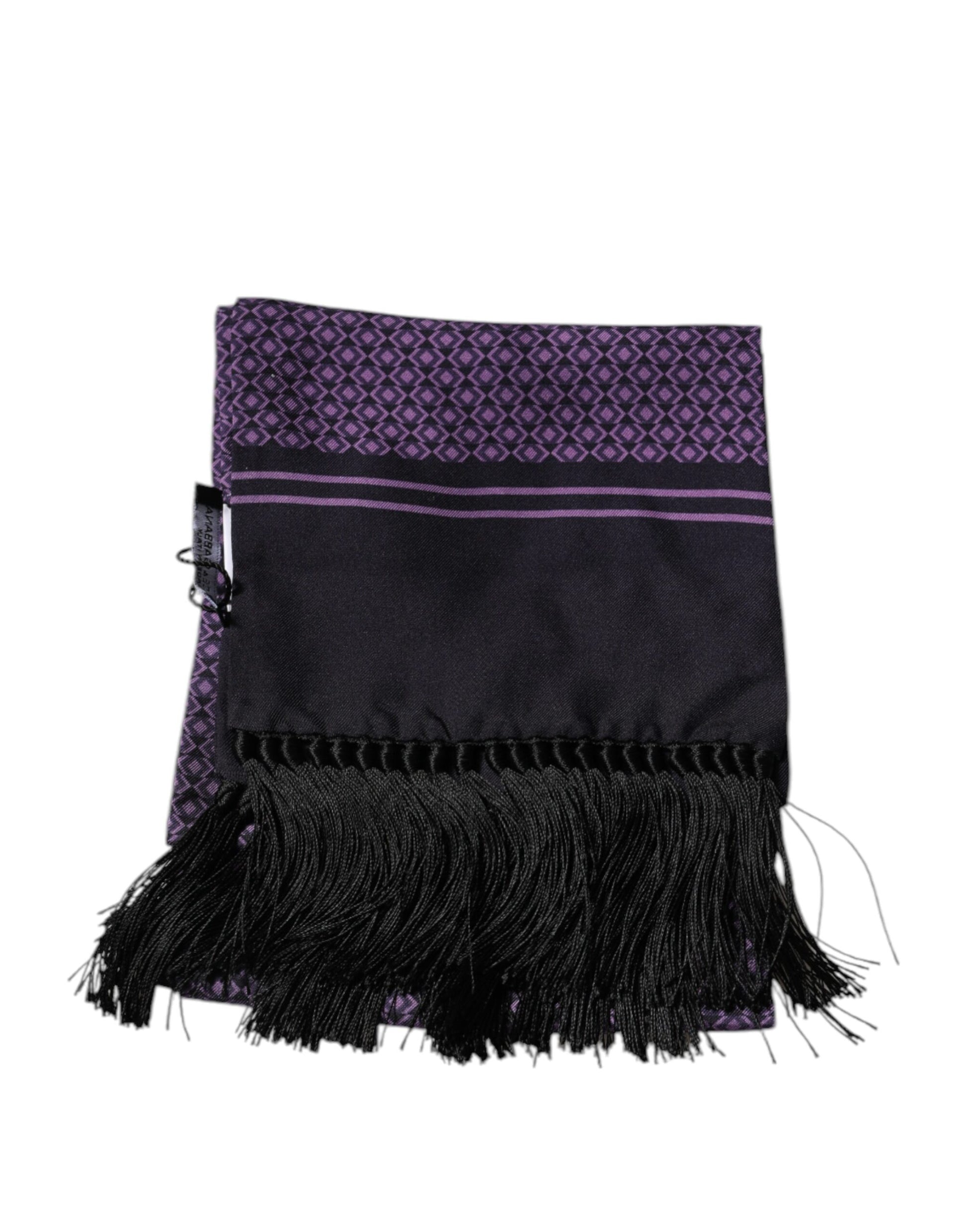 Dolce & Gabbana Purple Fantasy Silk Fringes Neck Wrap Scarf – par Dolce & Gabbana | Disponible sur Sandy Store ByNet