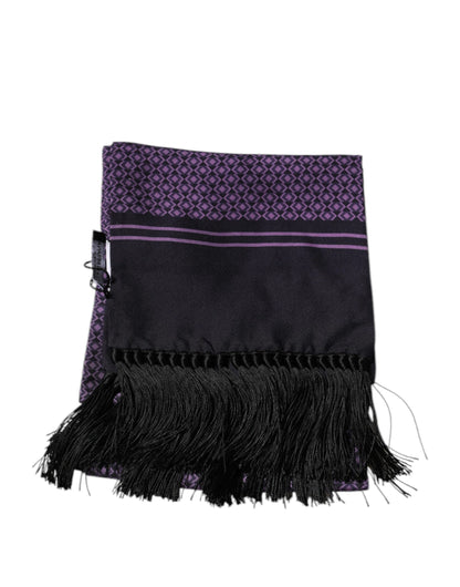 Dolce & Gabbana Purple Fantasy Silk Fringes Neck Wrap Scarf – par Dolce & Gabbana | Disponible sur Sandy Store ByNet