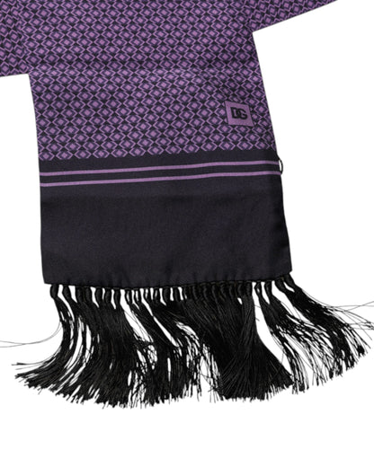 Dolce & Gabbana Purple Fantasy Silk Fringes Neck Wrap Scarf – par Dolce & Gabbana | Disponible sur Sandy Store ByNet