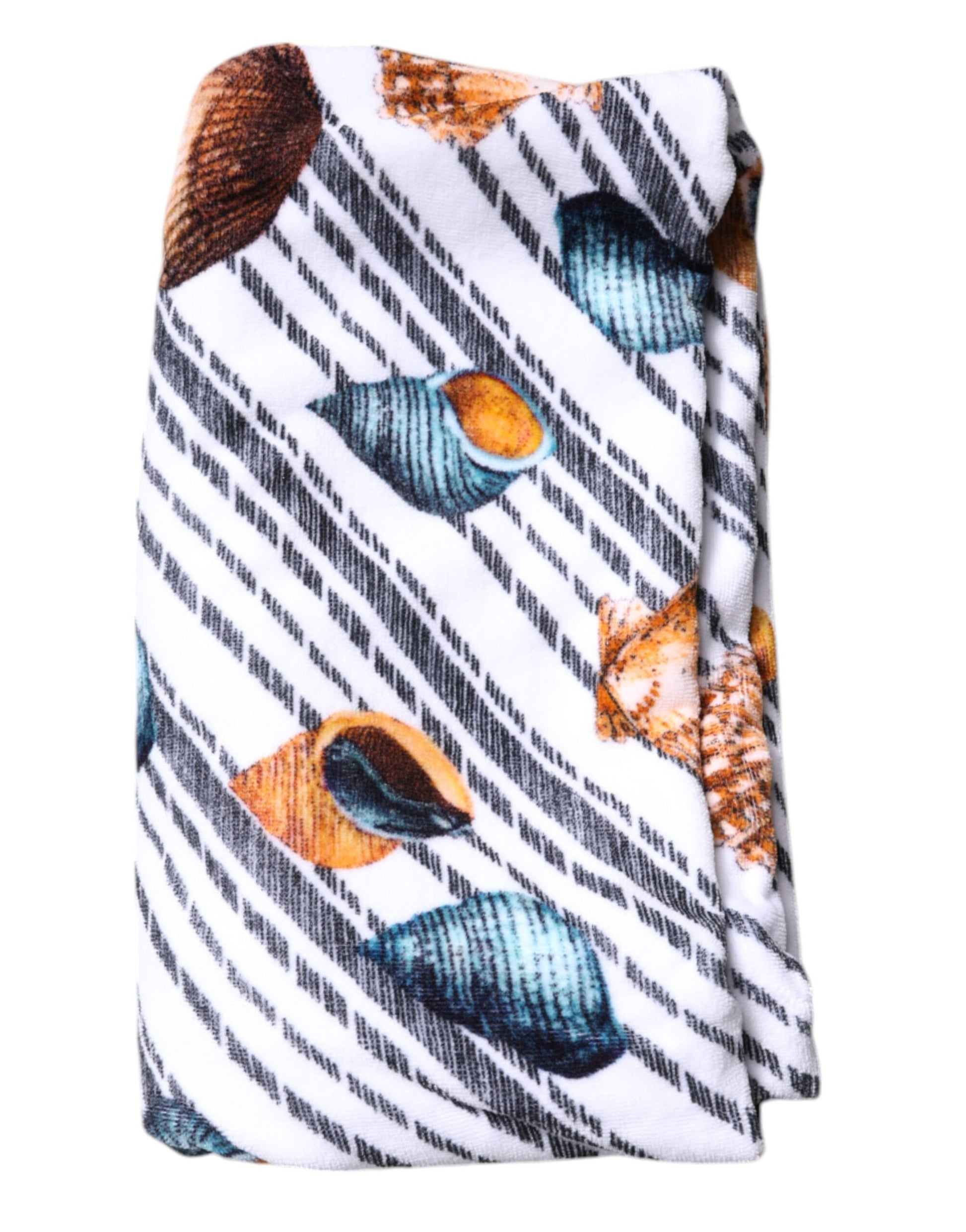 Dolce & Gabbana Multicolor Stripes Seashells Beach Towel – par Dolce & Gabbana | Disponible sur Sandy Store ByNet