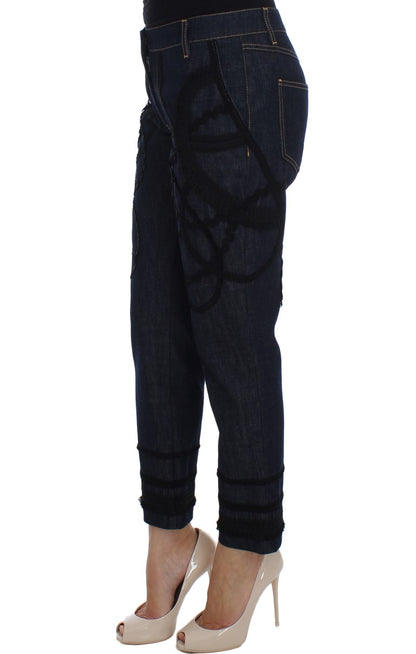 Dolce &amp; Gabbana Embroidered Capri Jeans for Elegant Styling