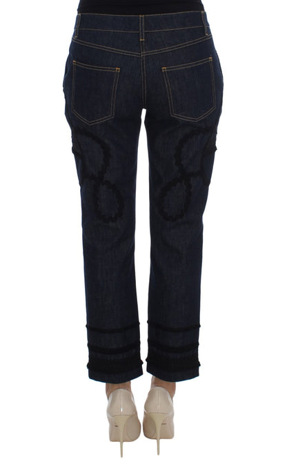 Dolce &amp; Gabbana Embroidered Capri Jeans for Elegant Styling