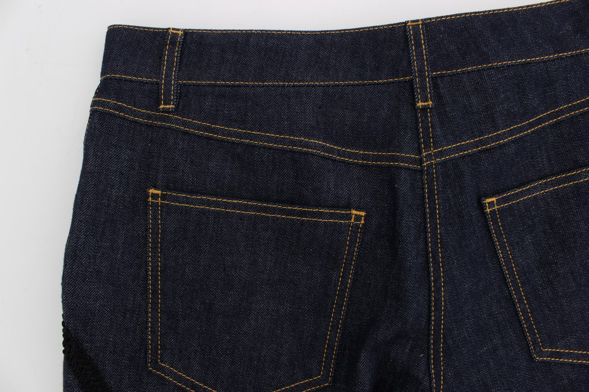 Dolce &amp; Gabbana Embroidered Capri Jeans for Elegant Styling