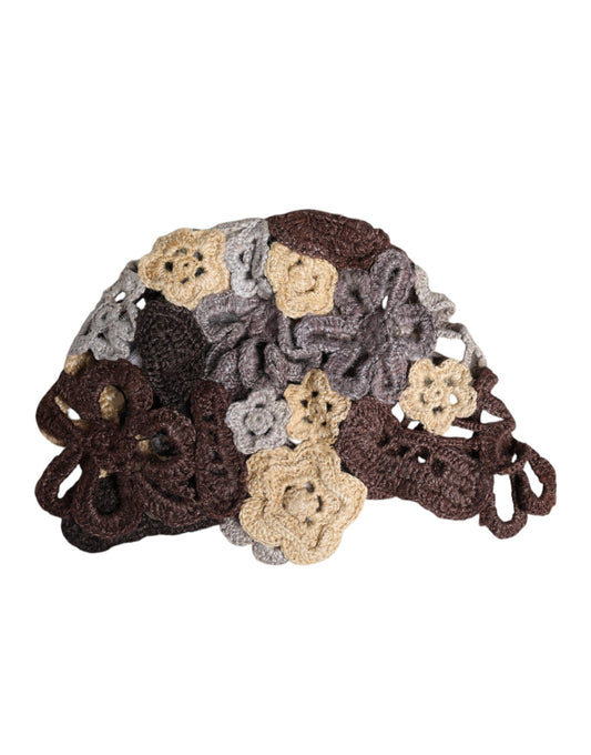 Dolce & Gabbana Multicolor Floral Silk Crochet Beanie Hat – par Dolce & Gabbana | Disponible sur Sandy Store ByNet