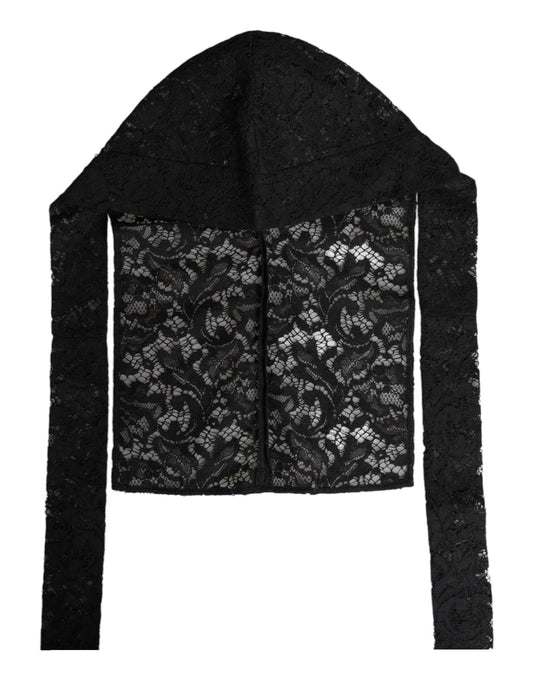 Dolce & Gabbana Black Floral Lace Whole Head Wrap Hat – 58 cm|M par Dolce & Gabbana | Disponible sur Sandy Store ByNet