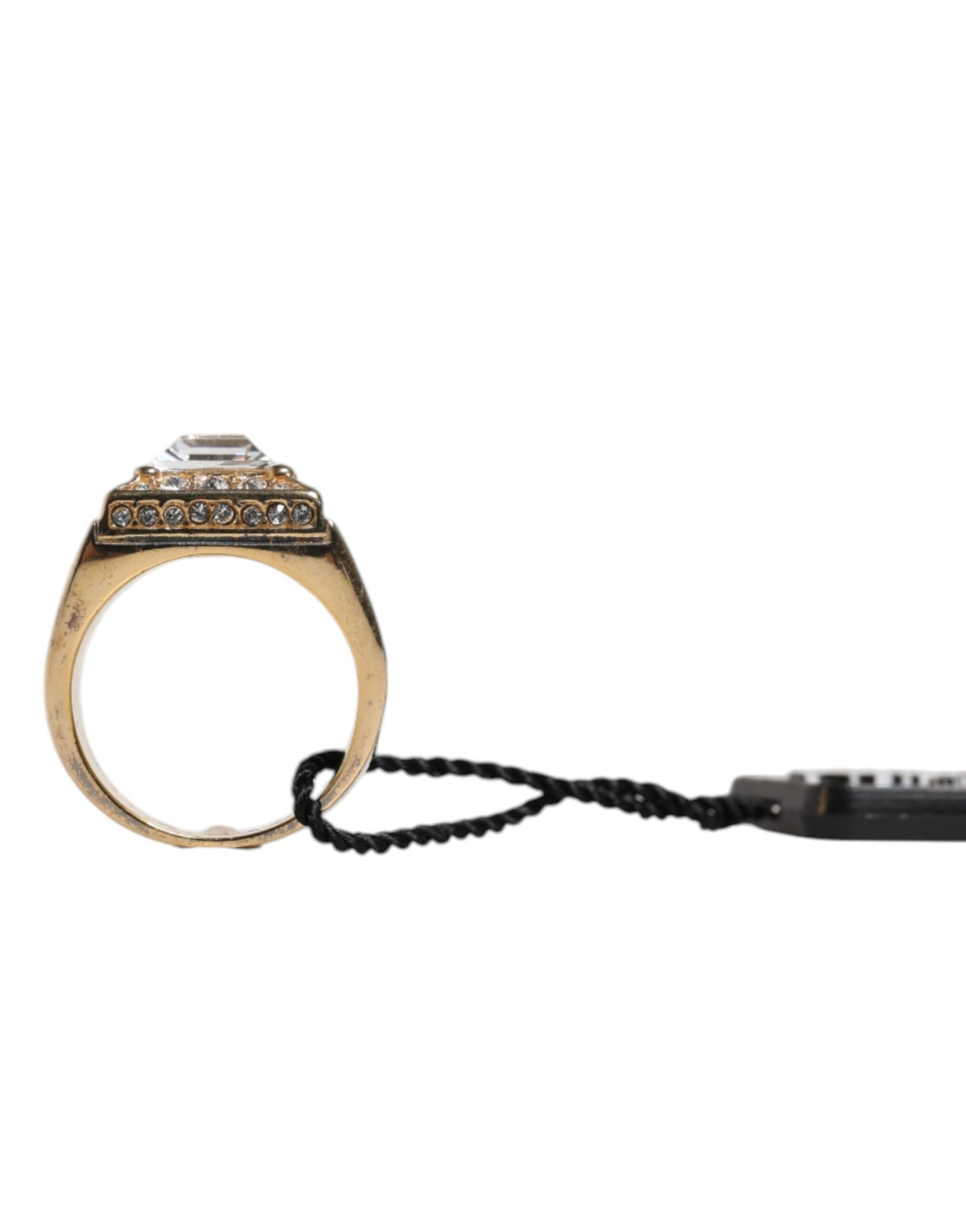 Dolce & Gabbana Gold Tone Sterling Silver 925 Crystals Ring – EU58 | US9 par Dolce & Gabbana | Disponible sur Sandy Store ByNet