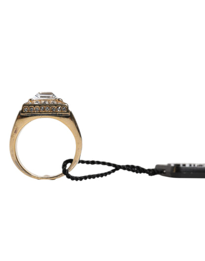 Dolce & Gabbana Gold Tone Sterling Silver 925 Crystals Ring – EU58 | US9 par Dolce & Gabbana | Disponible sur Sandy Store ByNet