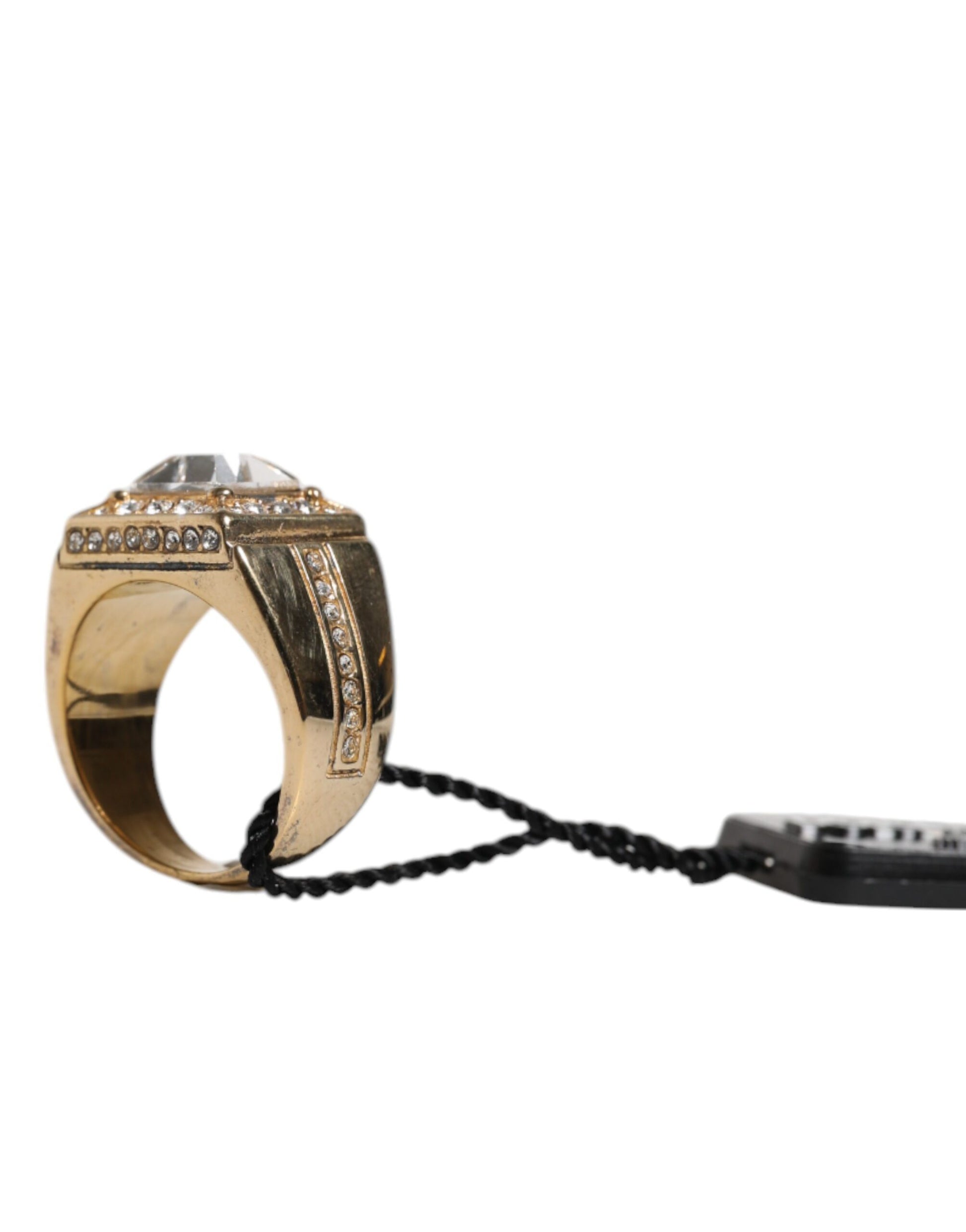 Dolce & Gabbana Gold Tone Sterling Silver 925 Crystals Ring – EU58 | US9 par Dolce & Gabbana | Disponible sur Sandy Store ByNet
