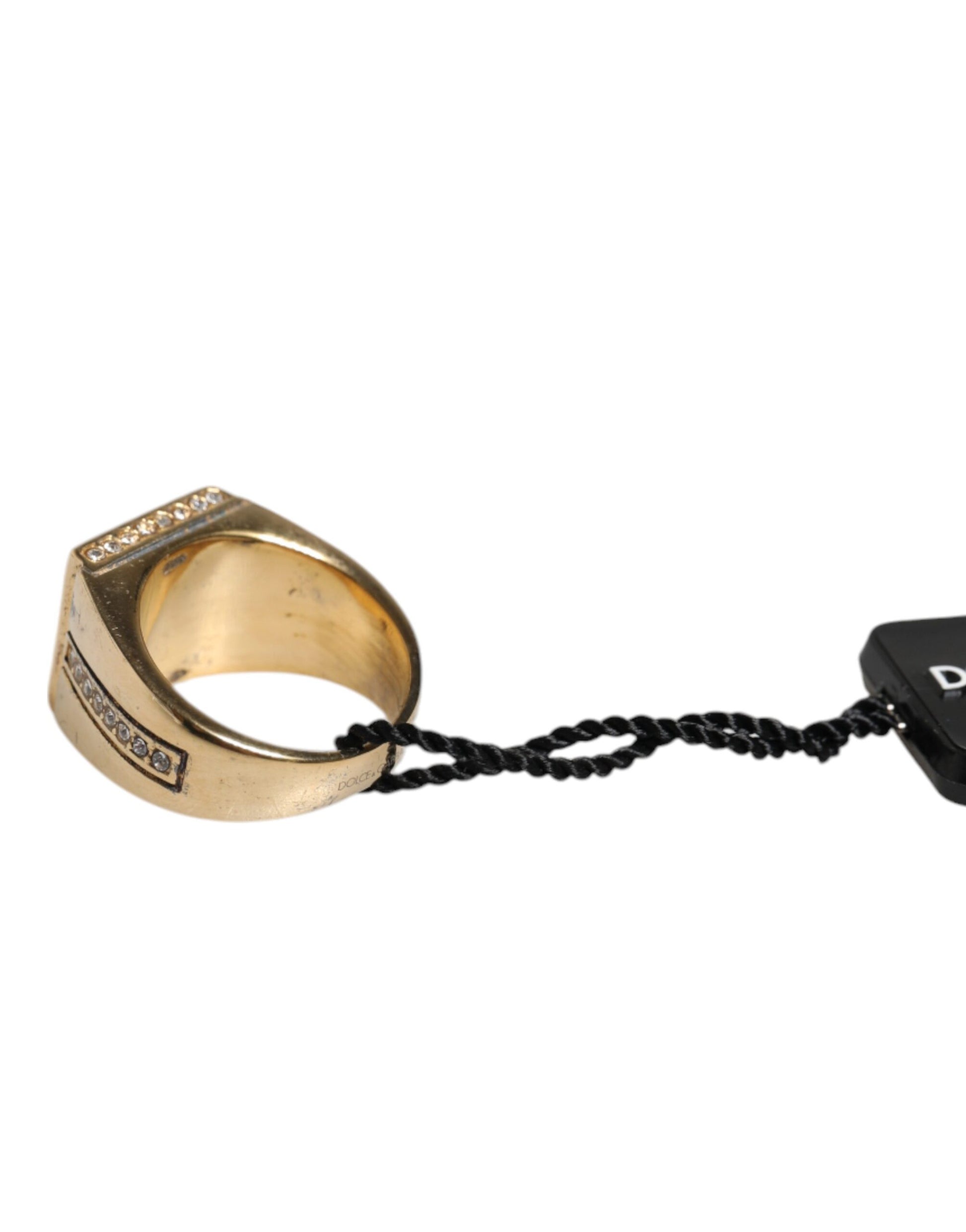 Dolce & Gabbana Gold Tone Sterling Silver 925 Crystals Ring – EU58 | US9 par Dolce & Gabbana | Disponible sur Sandy Store ByNet