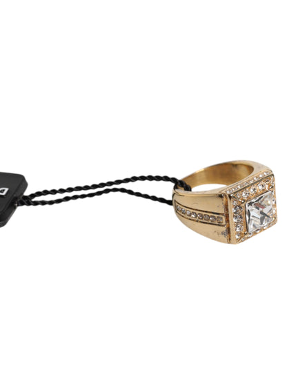 Dolce & Gabbana Gold Tone Sterling Silver 925 Crystals Ring – EU58 | US9 par Dolce & Gabbana | Disponible sur Sandy Store ByNet