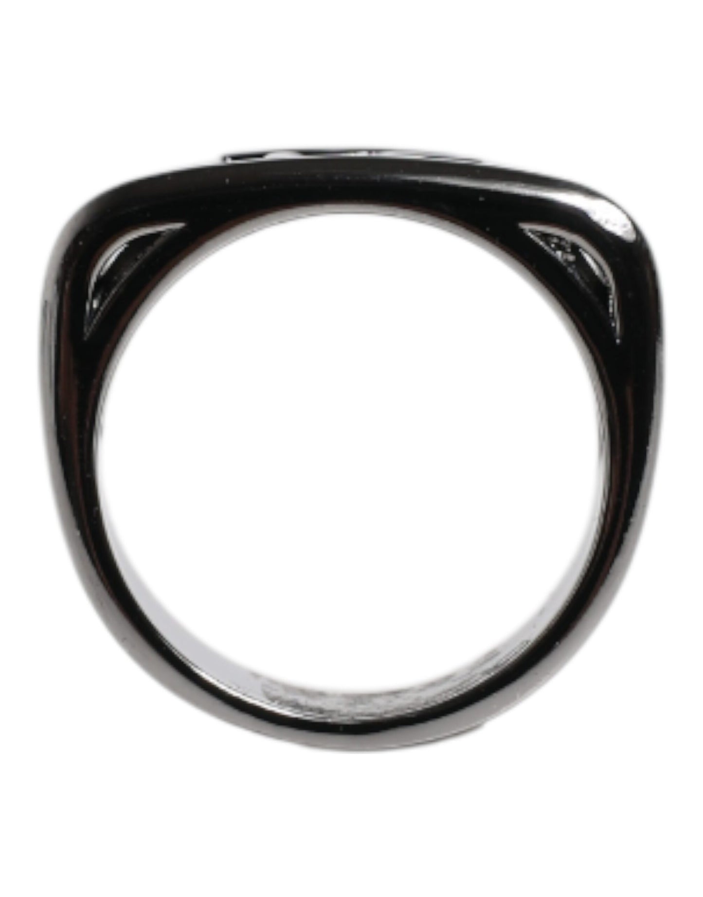 Dolce &amp; Gabbana Silver Tone Brass Anello DG Logo Ring