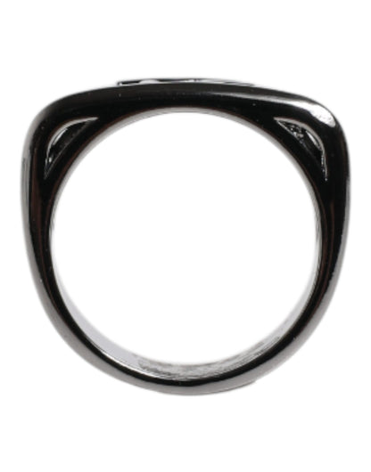 Dolce &amp; Gabbana Silver Tone Brass Anello DG Logo Ring