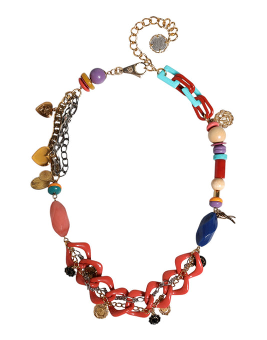 Ceinture à chaîne ornée multicolore Dolce &amp; Gabbana