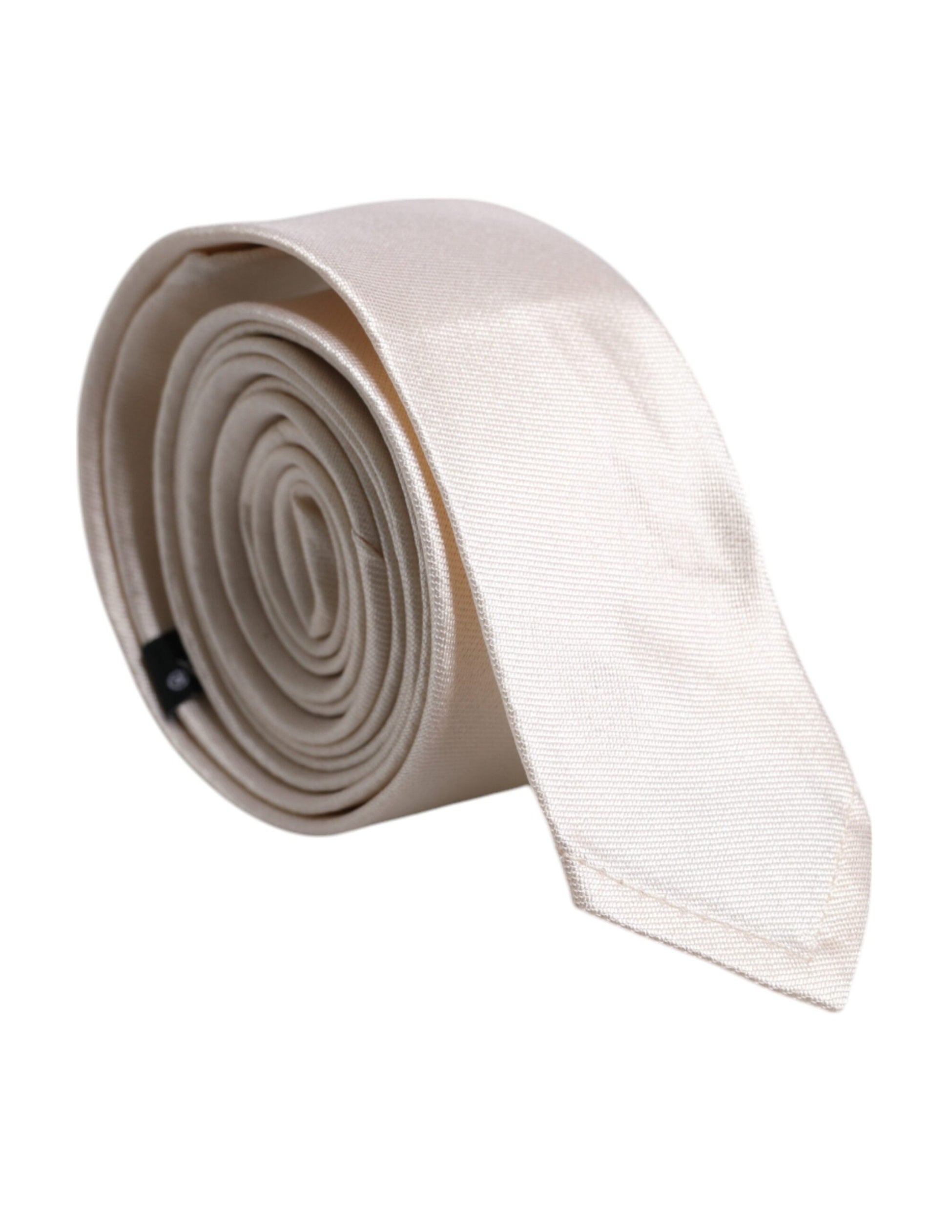 Dolce & Gabbana White Solid Silk Adjustable Necktie Tie – par Dolce & Gabbana | Disponible sur Sandy Store ByNet