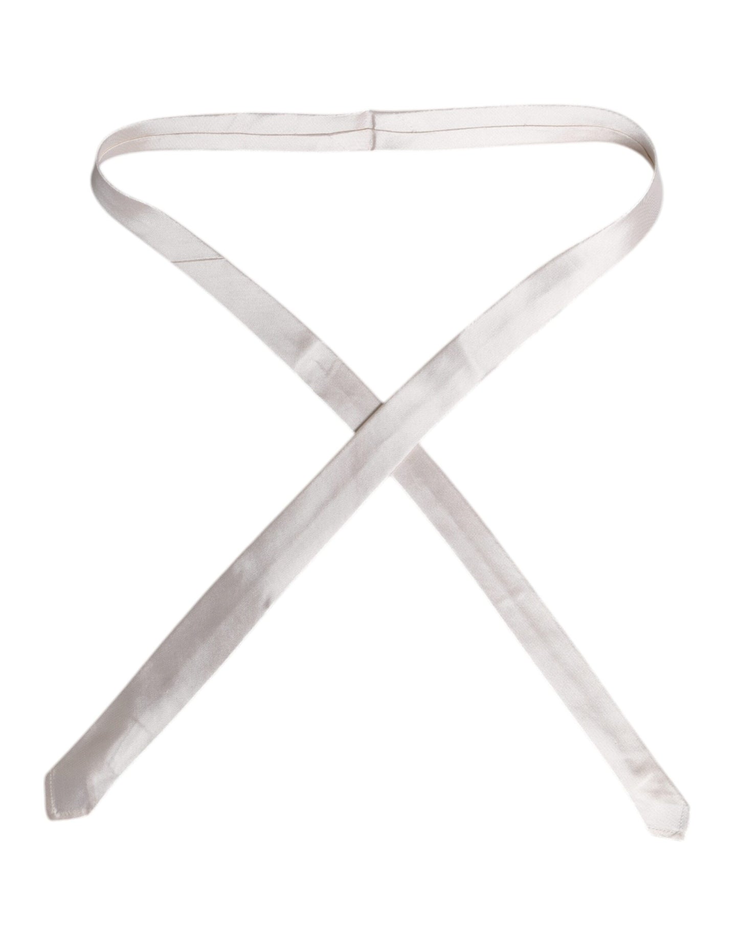 Dolce & Gabbana White Solid Silk Adjustable Necktie Tie – par Dolce & Gabbana | Disponible sur Sandy Store ByNet