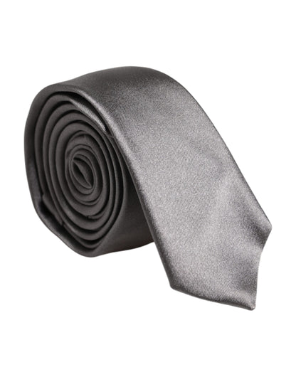 Dolce & Gabbana Metallic Silver Silk Adjustable Necktie Tie – par Dolce & Gabbana | Disponible sur Sandy Store ByNet