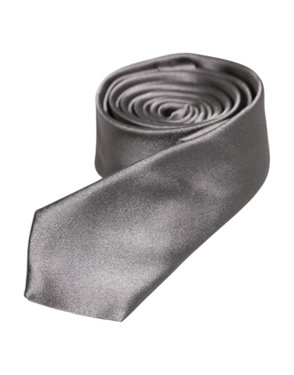 Dolce & Gabbana Metallic Silver Silk Adjustable Necktie Tie – par Dolce & Gabbana | Disponible sur Sandy Store ByNet