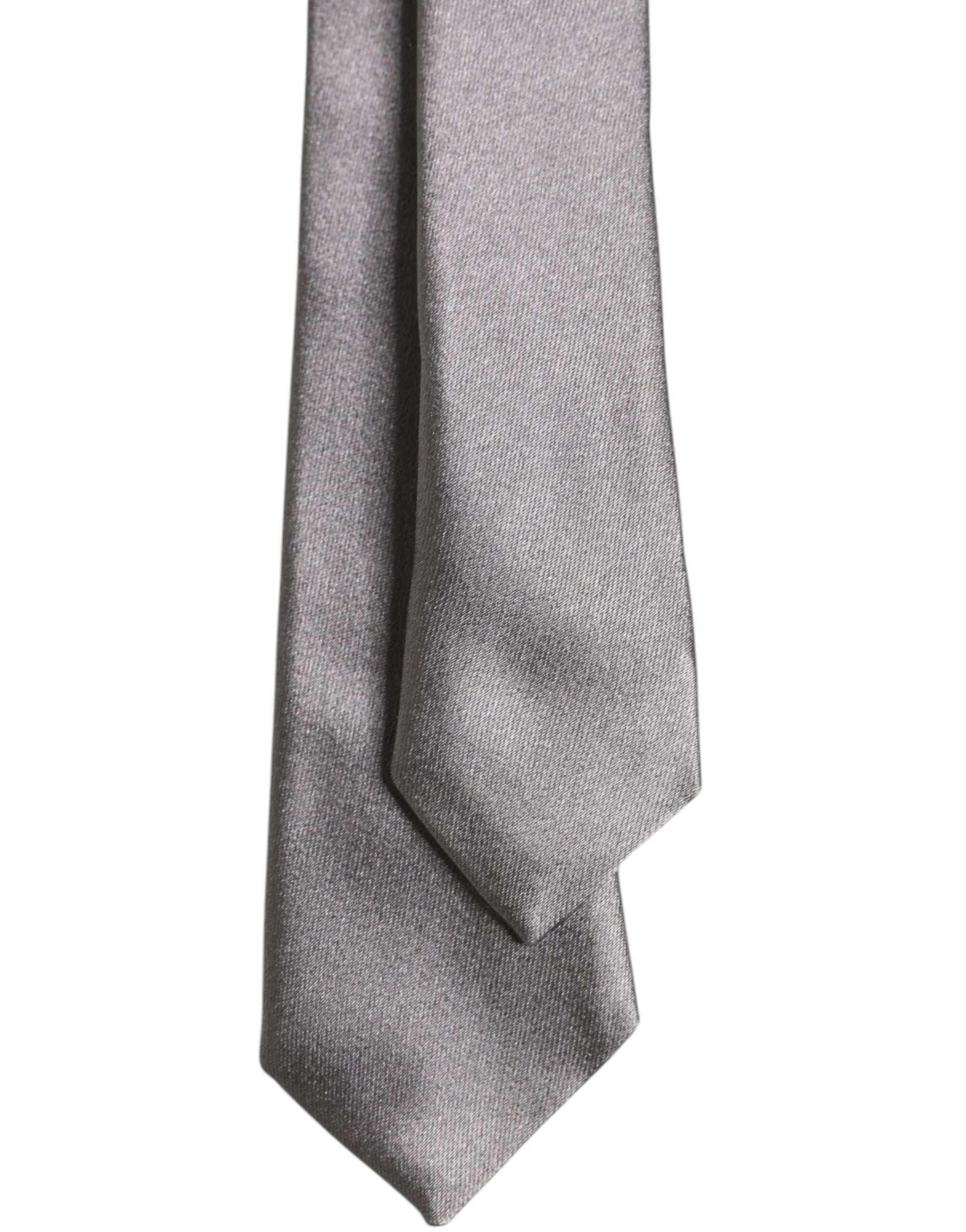 Dolce & Gabbana Metallic Silver Silk Adjustable Necktie Tie – par Dolce & Gabbana | Disponible sur Sandy Store ByNet