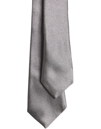 Dolce & Gabbana Metallic Silver Silk Adjustable Necktie Tie – par Dolce & Gabbana | Disponible sur Sandy Store ByNet