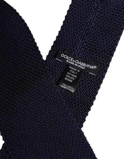 Dolce & Gabbana Dark Blue Silk Adjustable Necktie Tie – par Dolce & Gabbana | Disponible sur Sandy Store ByNet