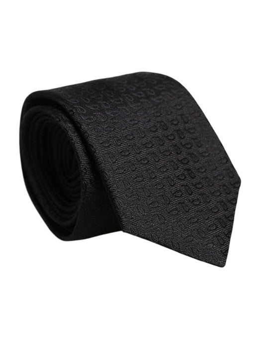 Dolce & Gabbana Black Patterned Silk Adjustable Necktie Tie – par Dolce & Gabbana | Disponible sur Sandy Store ByNet