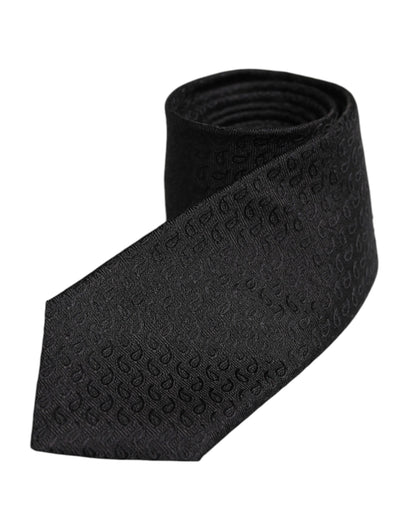 Dolce & Gabbana Black Patterned Silk Adjustable Necktie Tie – par Dolce & Gabbana | Disponible sur Sandy Store ByNet