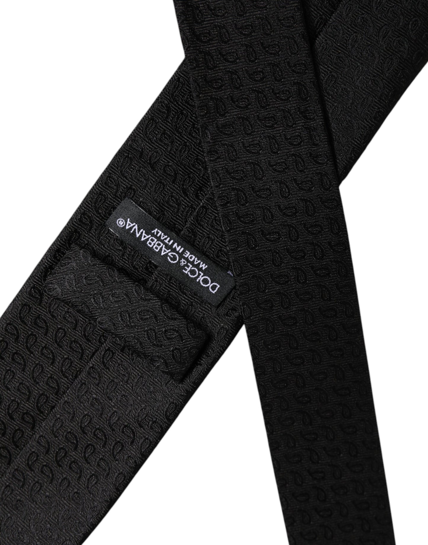 Dolce & Gabbana Black Patterned Silk Adjustable Necktie Tie – par Dolce & Gabbana | Disponible sur Sandy Store ByNet
