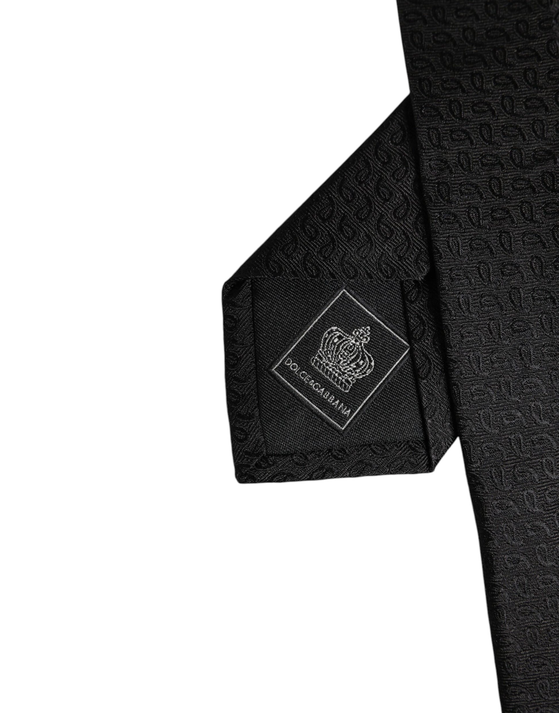 Dolce & Gabbana Black Patterned Silk Adjustable Necktie Tie – par Dolce & Gabbana | Disponible sur Sandy Store ByNet