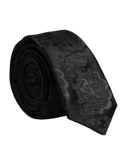 Dolce & Gabbana Dark Green Floral Silk Adjustable Necktie Tie – par Dolce & Gabbana | Disponible sur Sandy Store ByNet