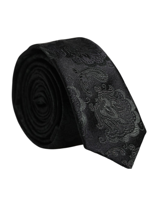 Dolce & Gabbana Dark Green Floral Silk Adjustable Necktie Tie – par Dolce & Gabbana | Disponible sur Sandy Store ByNet