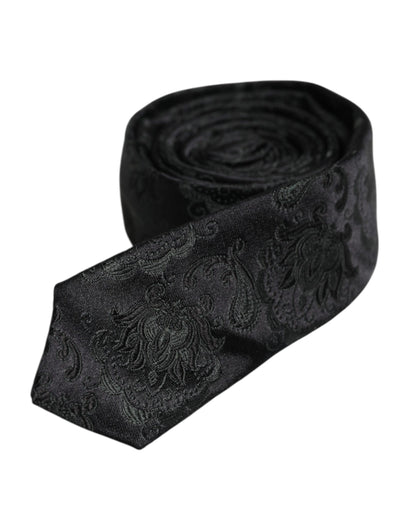 Dolce & Gabbana Dark Green Floral Silk Adjustable Necktie Tie – par Dolce & Gabbana | Disponible sur Sandy Store ByNet